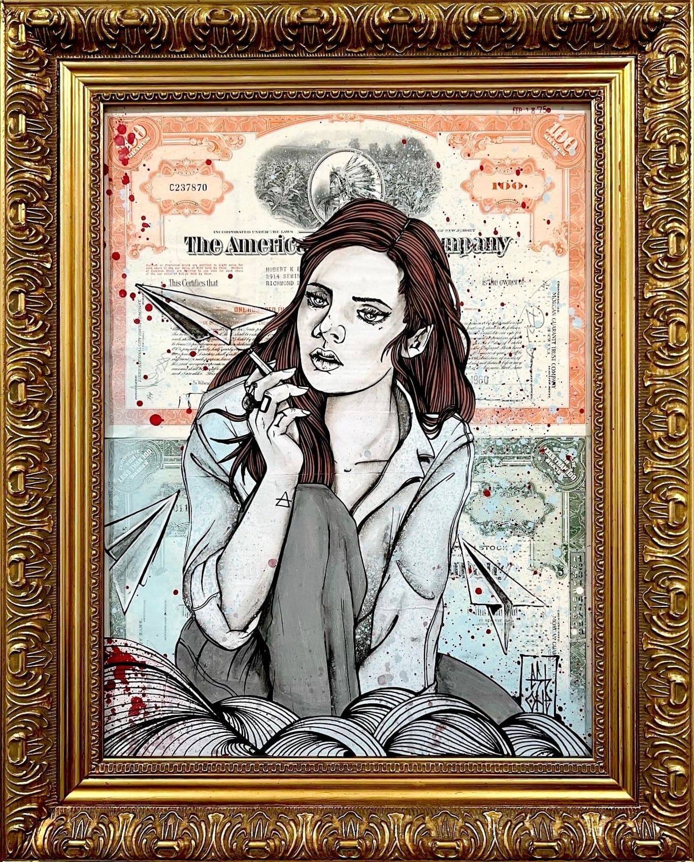 The Smoking Girl ( Double ) by Esboner - Signature Fine Art