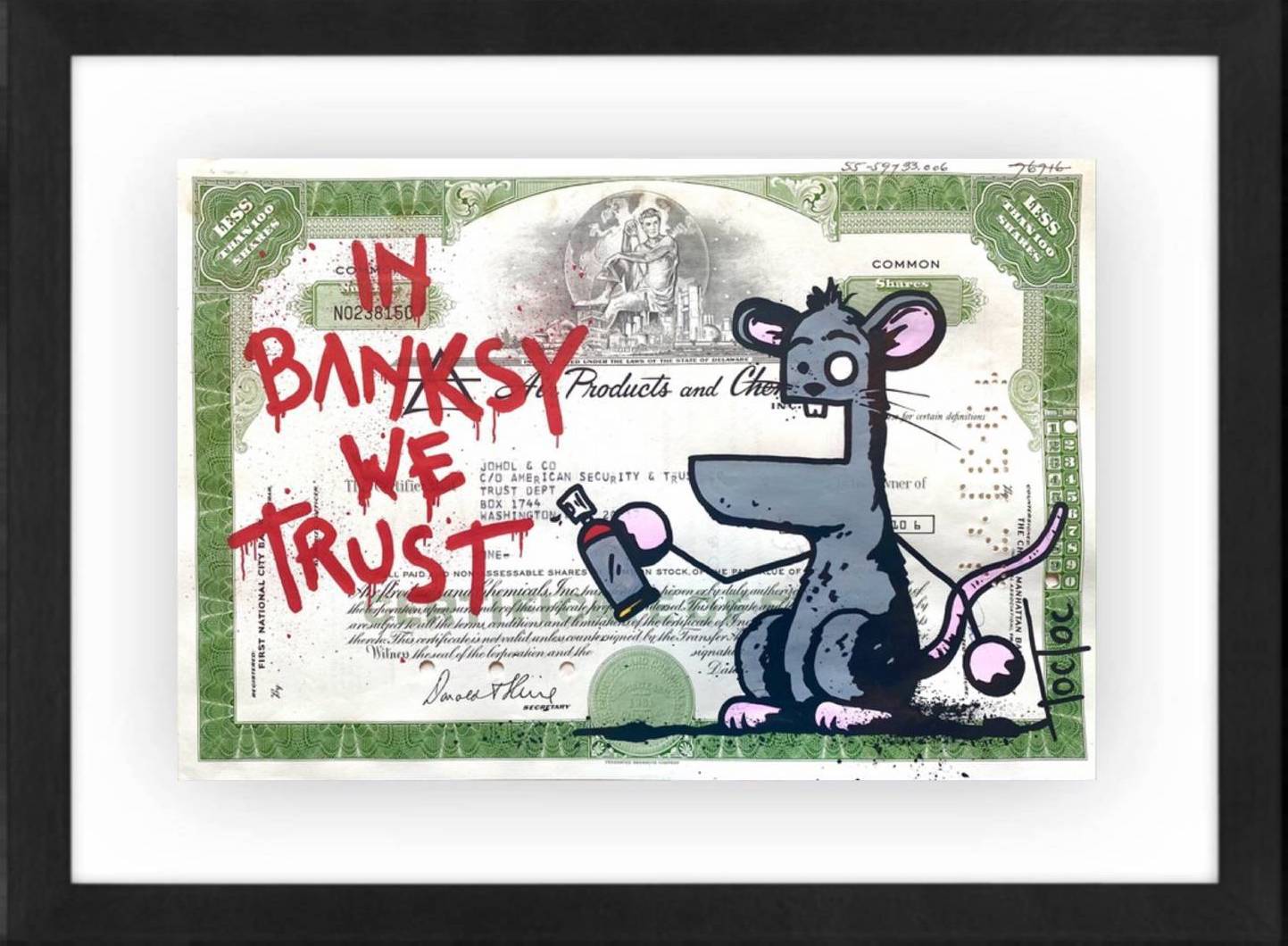 In Banksy We Trust by Toctoc - Signature Fine Art